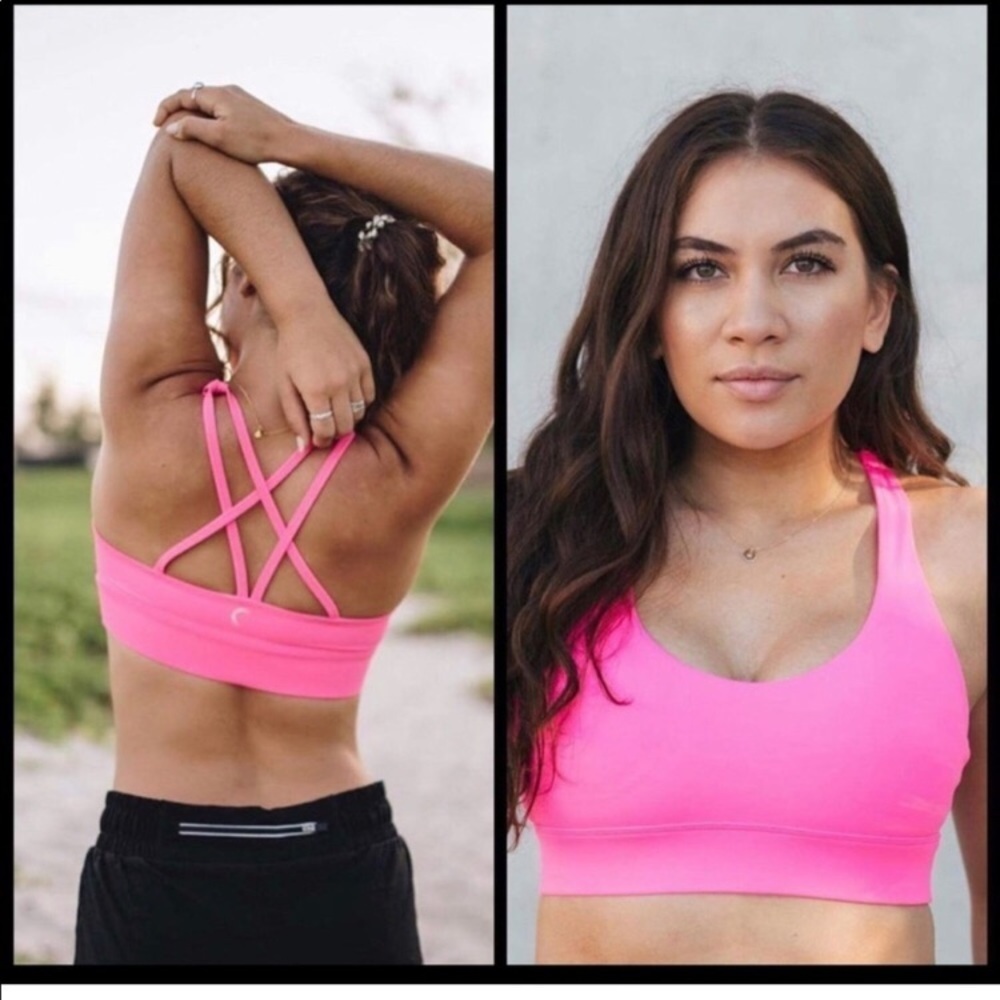 ZYIA Active / Hot Pink Light n Tight Strappy Bra 08.